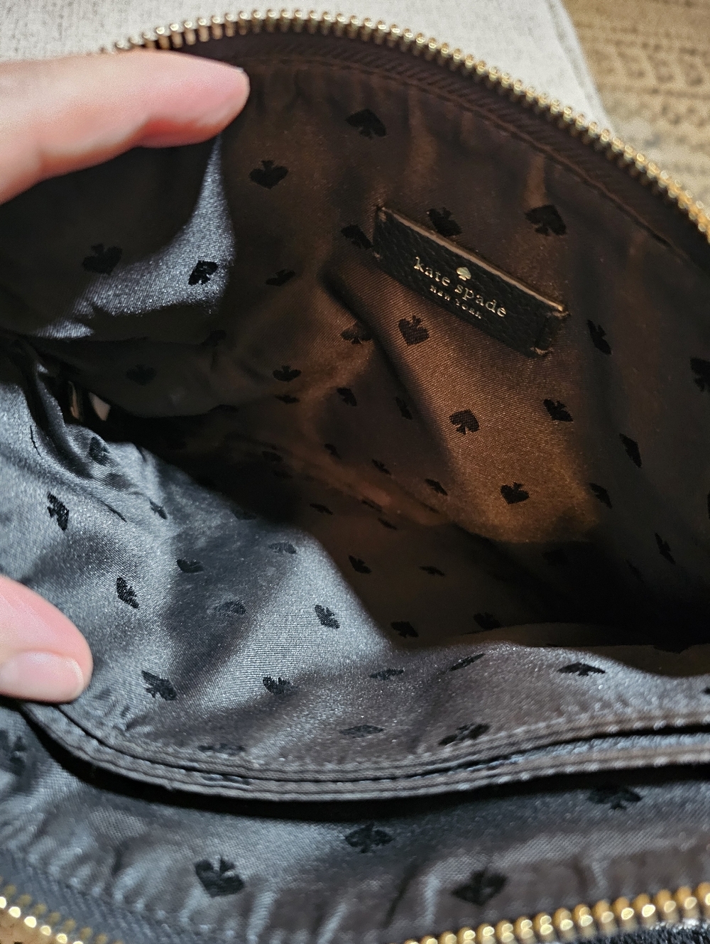 **SOLD** Pebbled Black Leather Kate Spade Jackson Triple Gusset Crossbody Bag - Picture 4 of 16